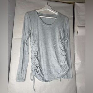 GAP Light Gray Ruched Long Sleeve Top
